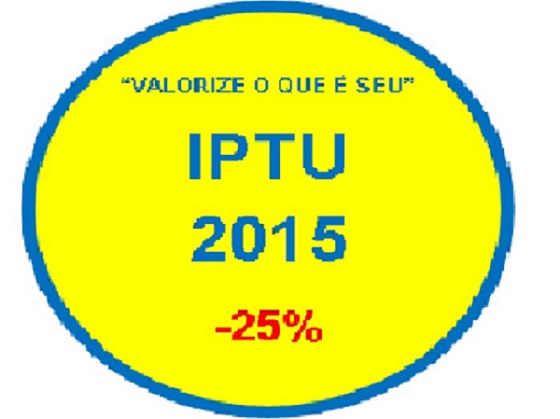 OPÇÕES PARA PAGAMENTO DO IPTU 2015
